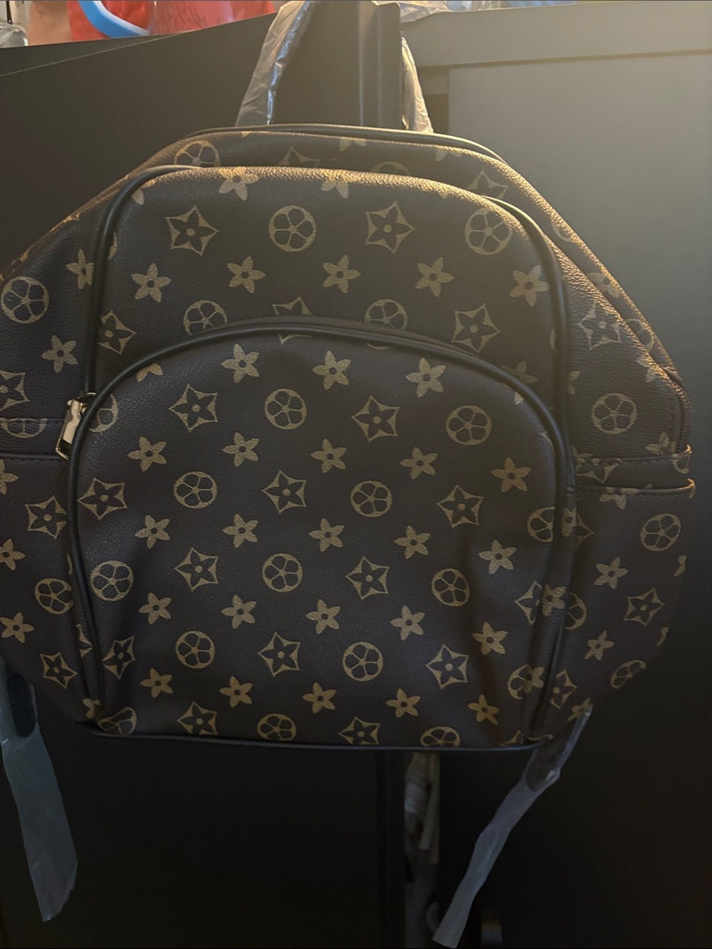 FASHION Black Patterned Backpack - Designer Style